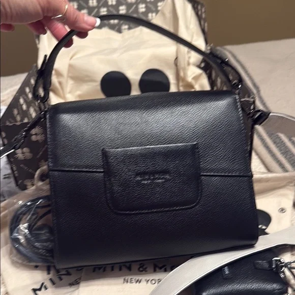 Min&Mon anastasio mini handbag w/matching embroidered strap,wallet,keychain - Picture 4 of 15